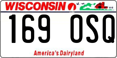WI license plate 169OSQ