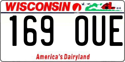 WI license plate 169OUE