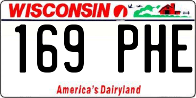 WI license plate 169PHE