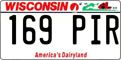 WI license plate 169PIR