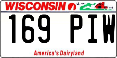 WI license plate 169PIW