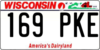 WI license plate 169PKE