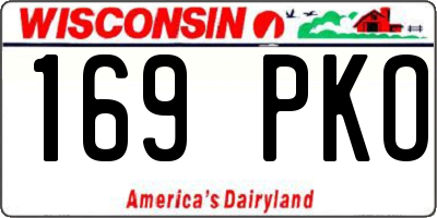WI license plate 169PKO
