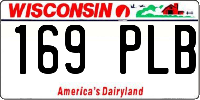 WI license plate 169PLB
