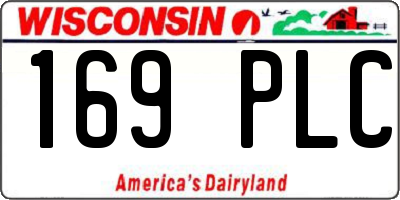 WI license plate 169PLC