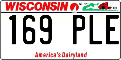 WI license plate 169PLE
