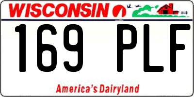 WI license plate 169PLF