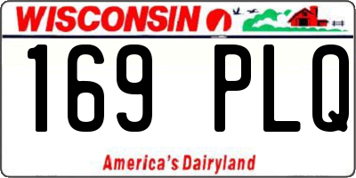 WI license plate 169PLQ
