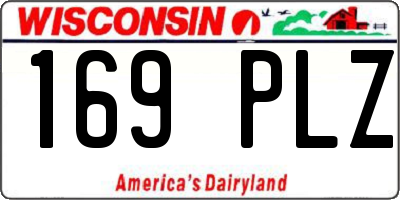 WI license plate 169PLZ