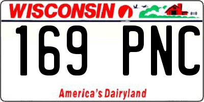 WI license plate 169PNC