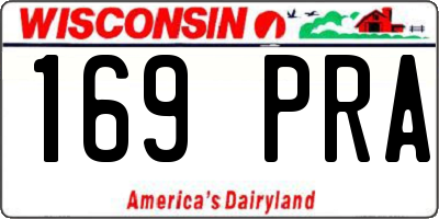 WI license plate 169PRA