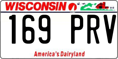WI license plate 169PRV