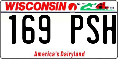 WI license plate 169PSH