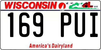 WI license plate 169PUI
