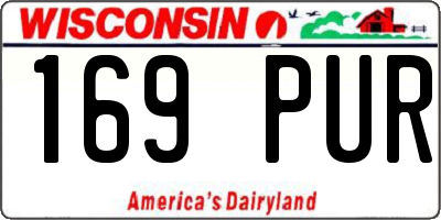 WI license plate 169PUR