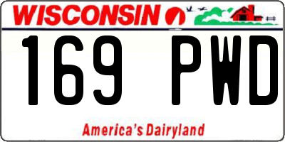WI license plate 169PWD