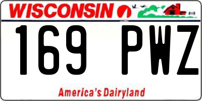 WI license plate 169PWZ