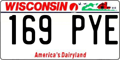 WI license plate 169PYE