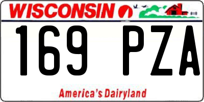 WI license plate 169PZA