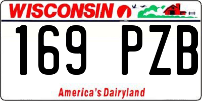 WI license plate 169PZB