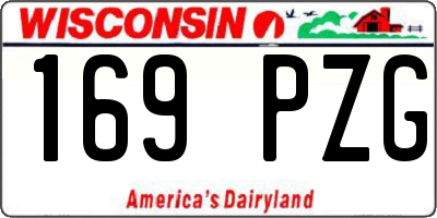 WI license plate 169PZG