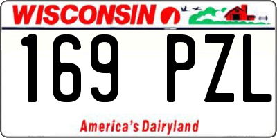 WI license plate 169PZL