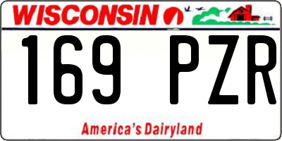 WI license plate 169PZR