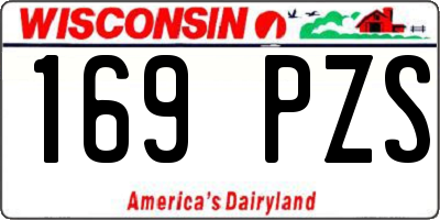 WI license plate 169PZS