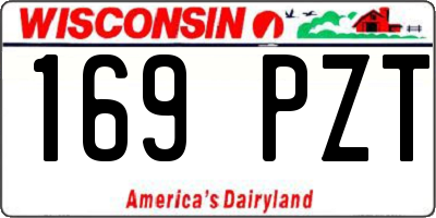 WI license plate 169PZT