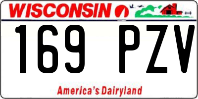 WI license plate 169PZV