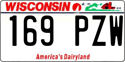 WI license plate 169PZW