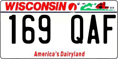 WI license plate 169QAF