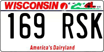 WI license plate 169RSK
