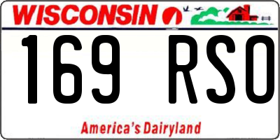WI license plate 169RSO