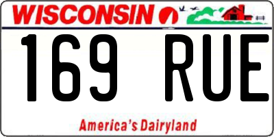 WI license plate 169RUE