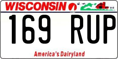 WI license plate 169RUP
