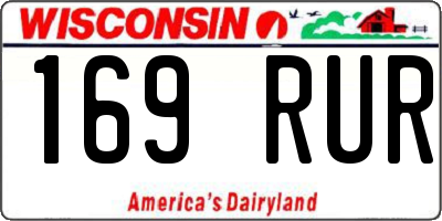 WI license plate 169RUR