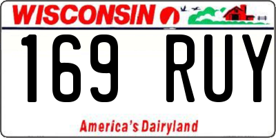 WI license plate 169RUY