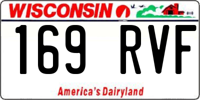 WI license plate 169RVF