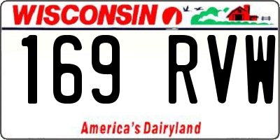 WI license plate 169RVW