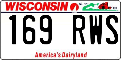 WI license plate 169RWS