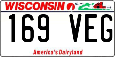 WI license plate 169VEG