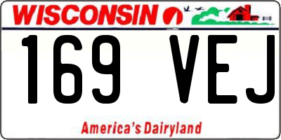 WI license plate 169VEJ