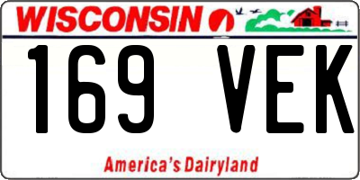 WI license plate 169VEK