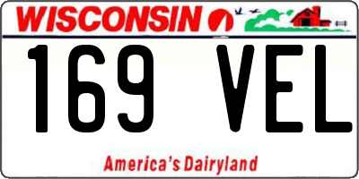 WI license plate 169VEL