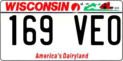 WI license plate 169VEO