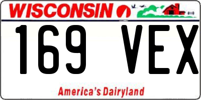 WI license plate 169VEX