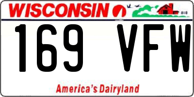 WI license plate 169VFW