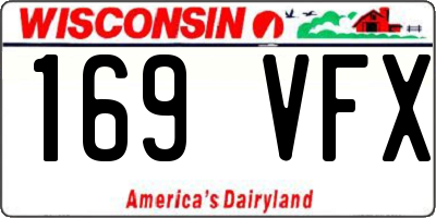 WI license plate 169VFX