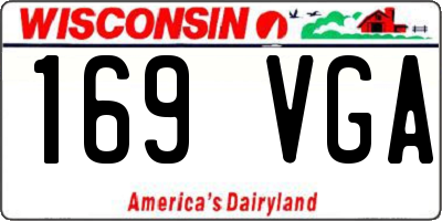 WI license plate 169VGA